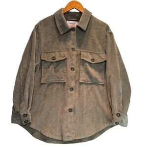 Ashley 26 International Shirt Womens Small Brown Corduroy Button Up Shacket
